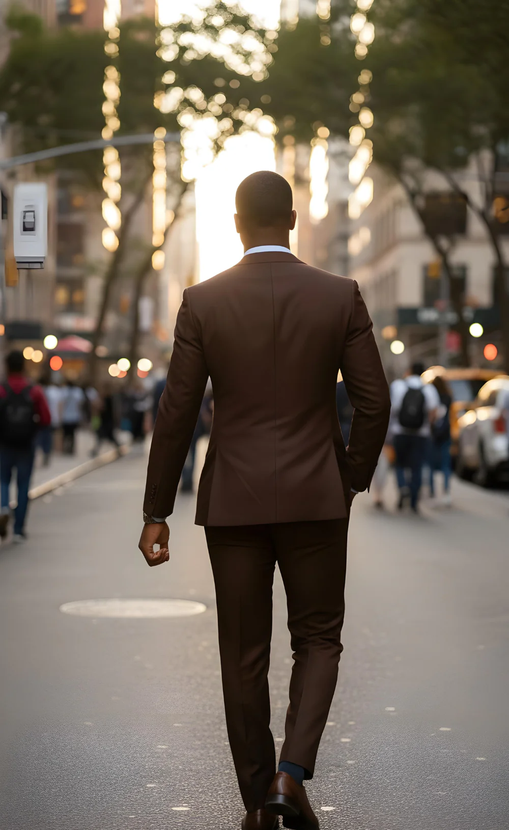 Elegant Chocolate Brown Suit for Men - Image 7