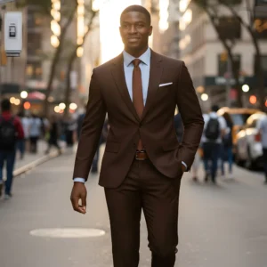 Elegant Chocolate Brown Suit for Men