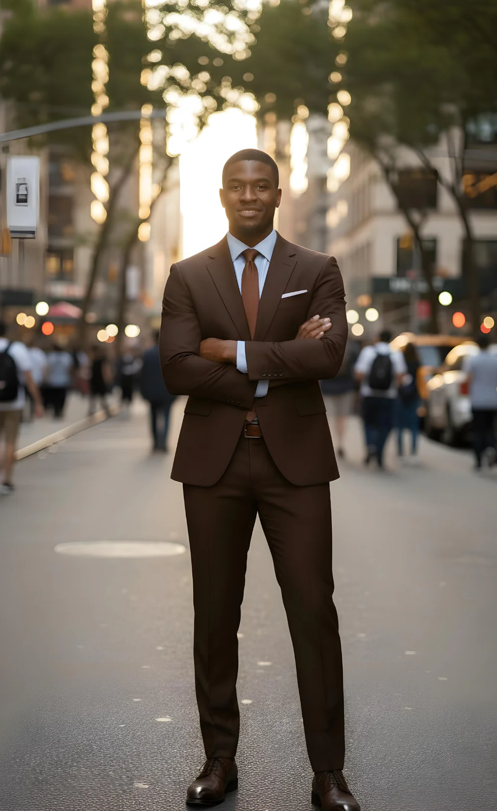 Elegant Chocolate Brown Suit for Men - Image 6