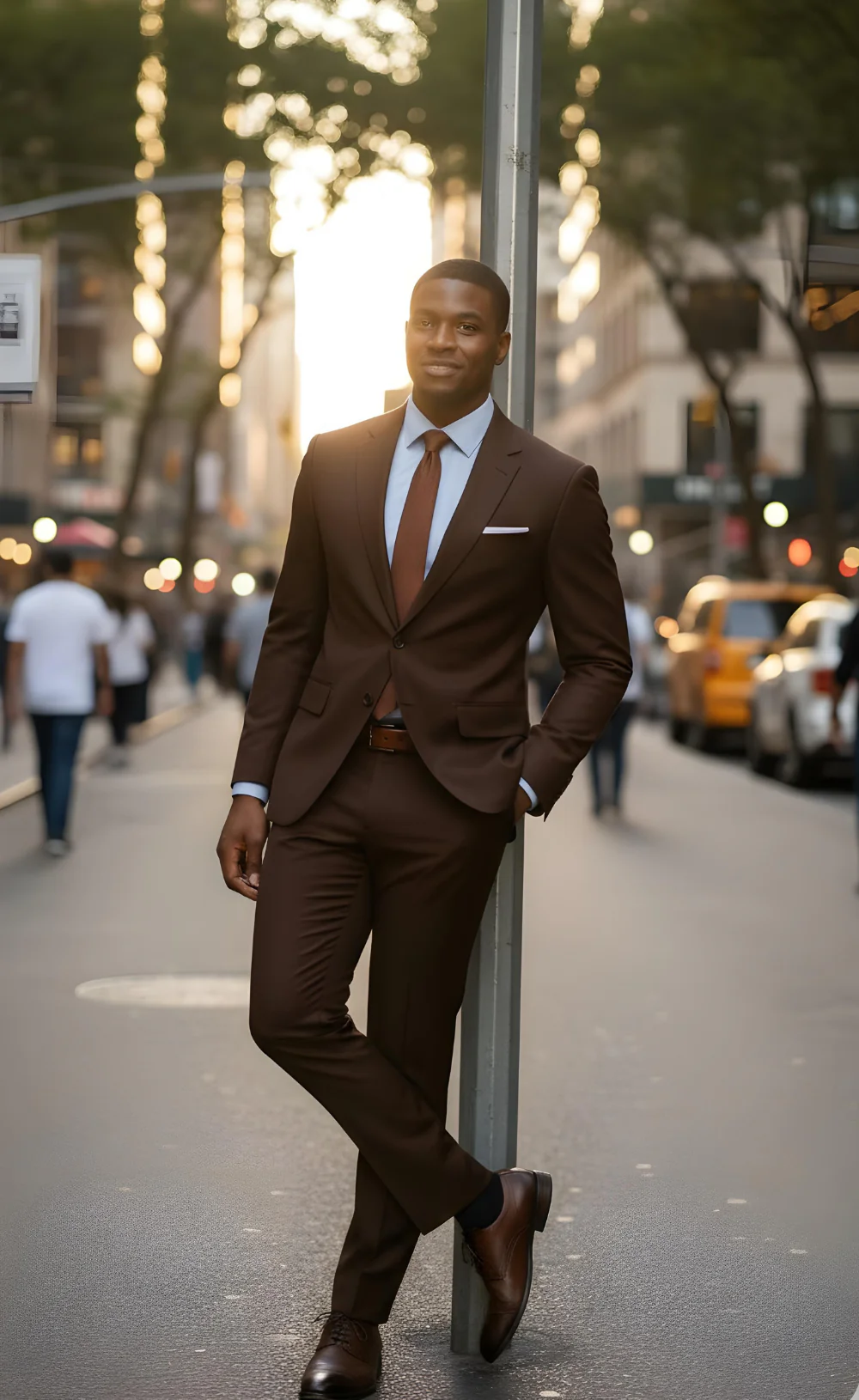 Elegant Chocolate Brown Suit for Men - Image 4