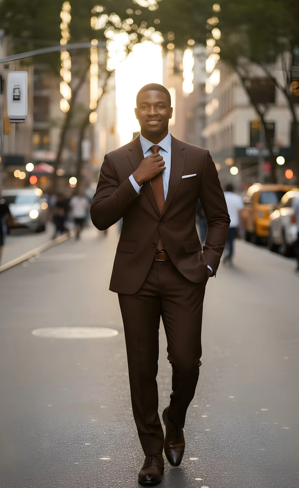 Elegant Chocolate Brown Suit for Men - Image 3