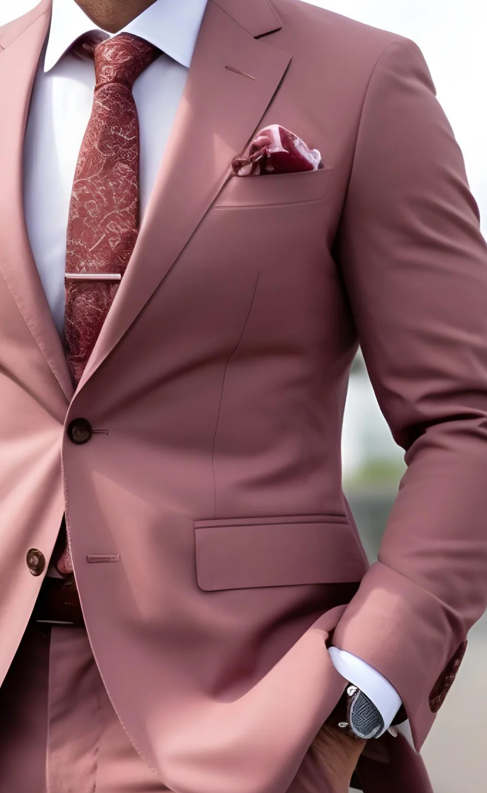 Dusty Rose Two Piece Wedding and Business Suit for Men (Copy) (Copy) - Image 3