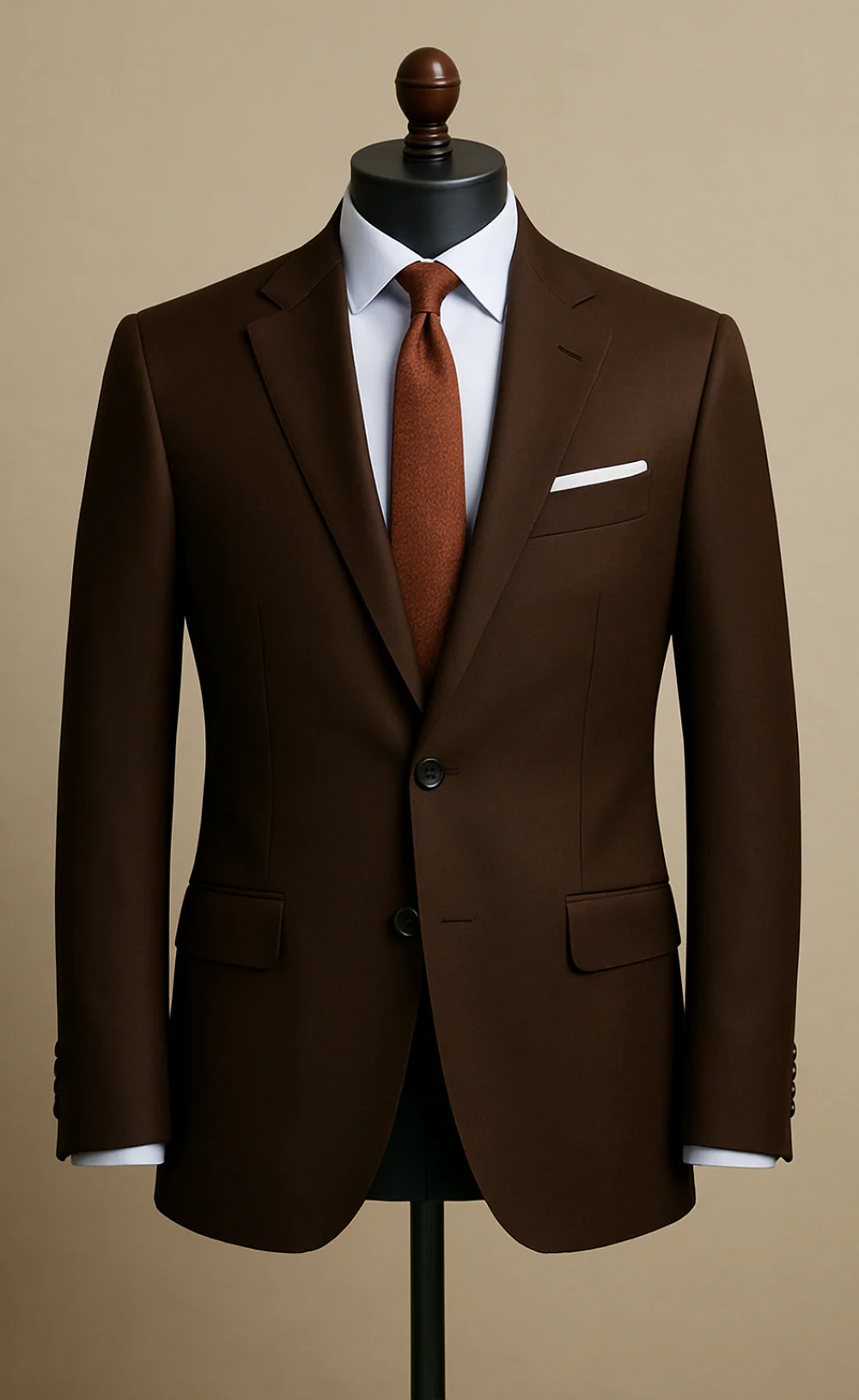 Elegant Chocolate Brown Suit for Men - Image 2
