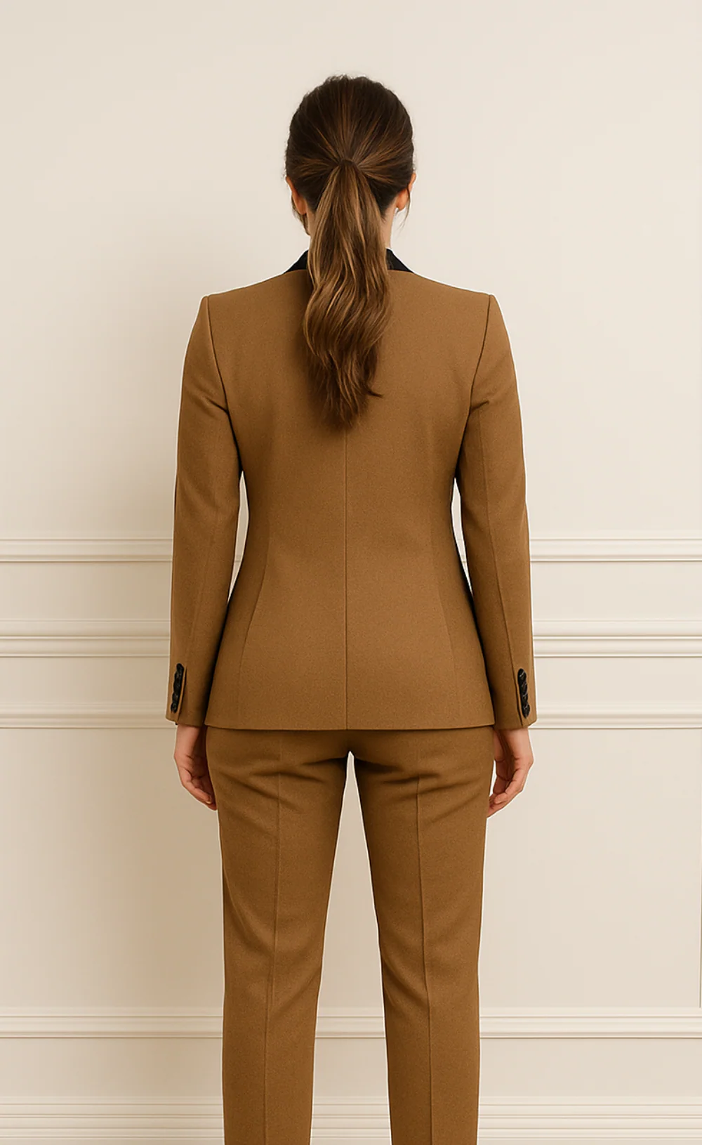 Brown Two-Piece Tuxedo Suit - Image 4