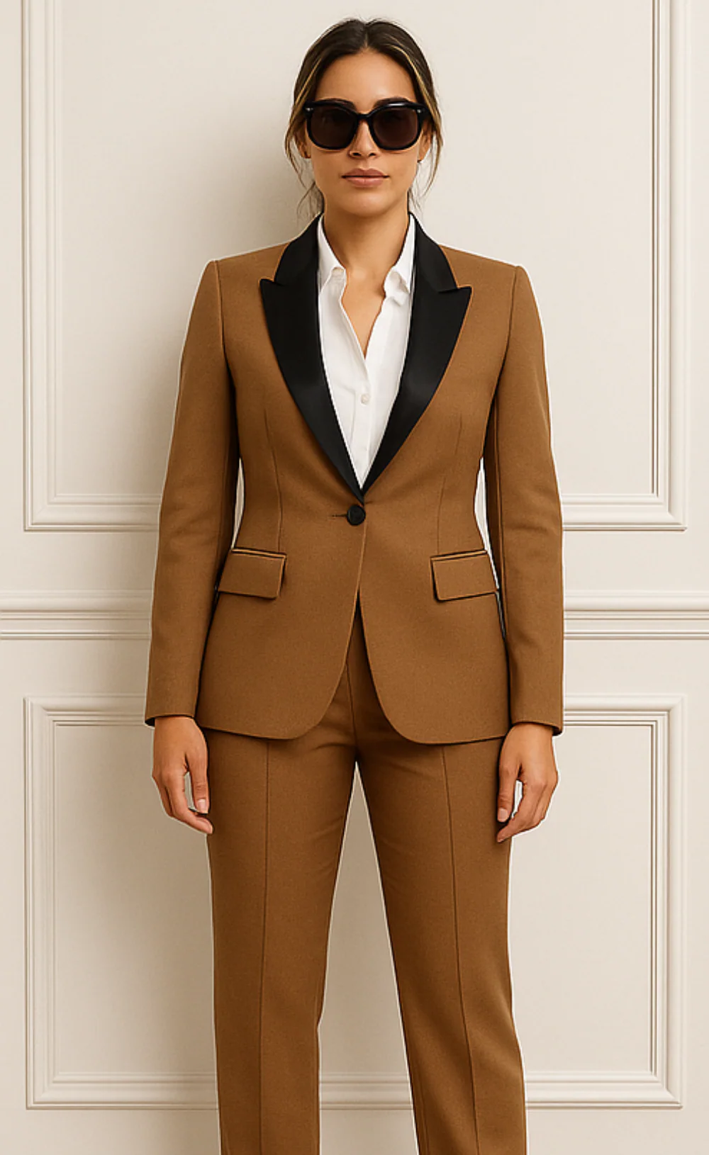 Brown Two-Piece Tuxedo Suit - Image 6