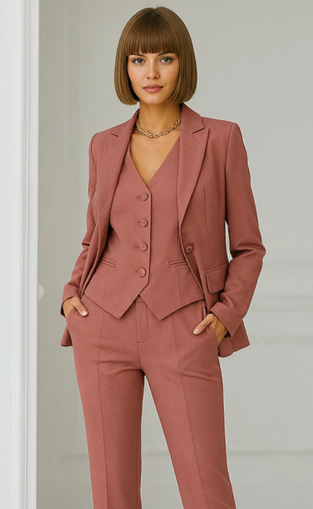 Dusty Rose Three-Piece Suit
